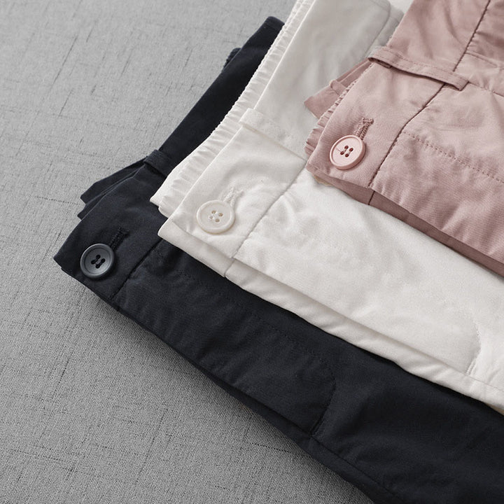 Pantalon Buddha Stones taille haute en polyester pour femme, coupe large, uni, avec poches, longueur 7-8 - image 21