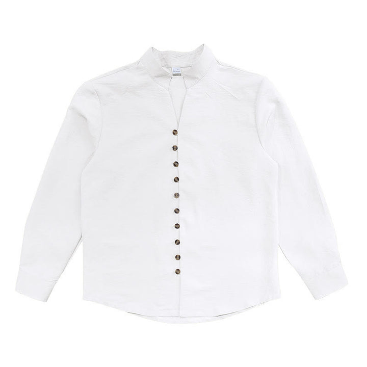 Chemise homme à manches longues et boutons de couleur unie avec Buddha Stones - image 11