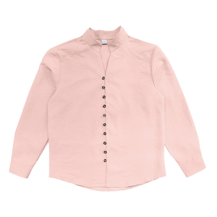 Chemise homme à manches longues et boutons de couleur unie avec Buddha Stones - image 14