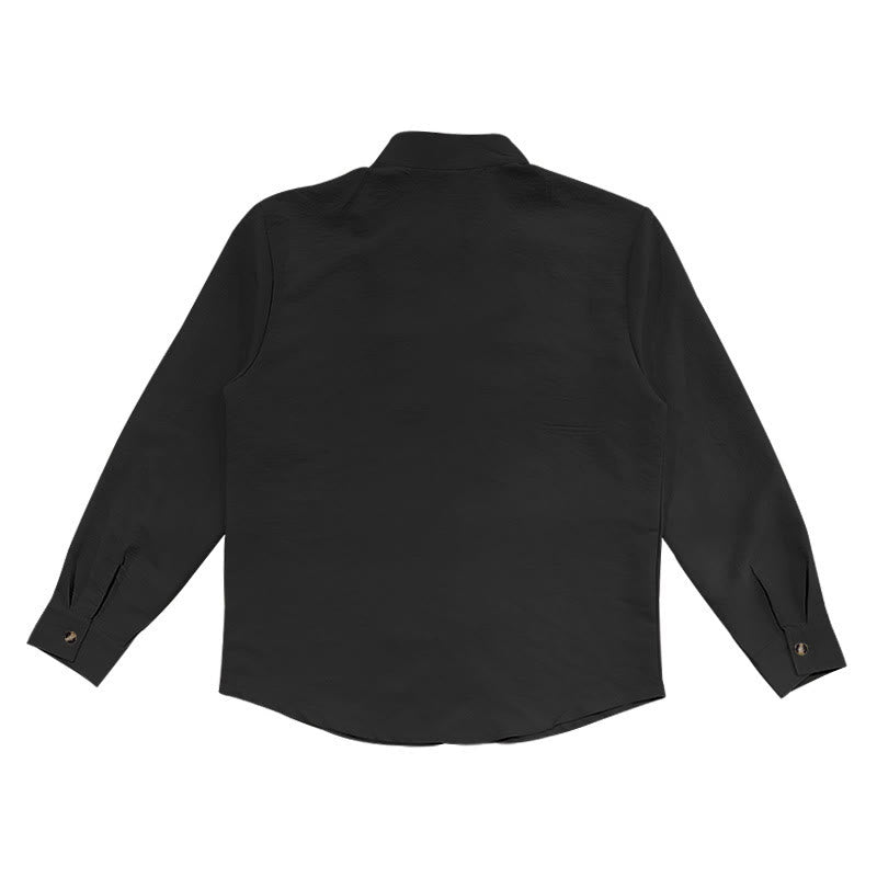 Chemise homme à manches longues et boutons de couleur unie avec Buddha Stones - image 18