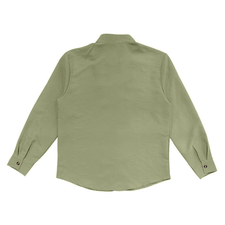 Chemise homme à manches longues et boutons de couleur unie avec Buddha Stones - image 21
