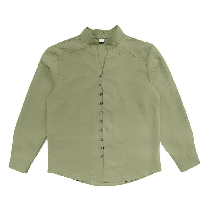 Chemise homme à manches longues et boutons de couleur unie avec Buddha Stones - image 20