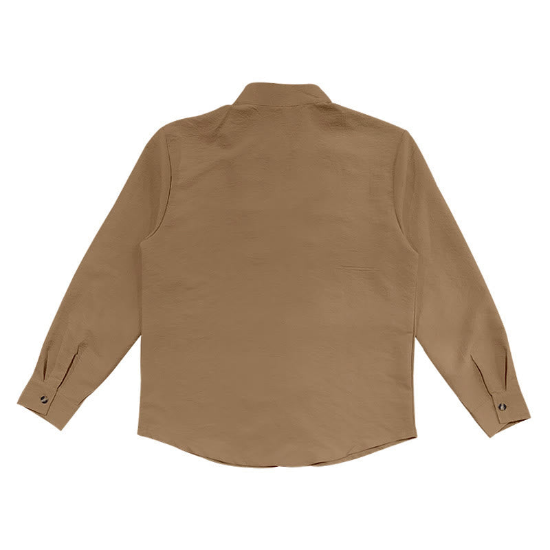 Chemise homme à manches longues et boutons de couleur unie avec Buddha Stones - image 24