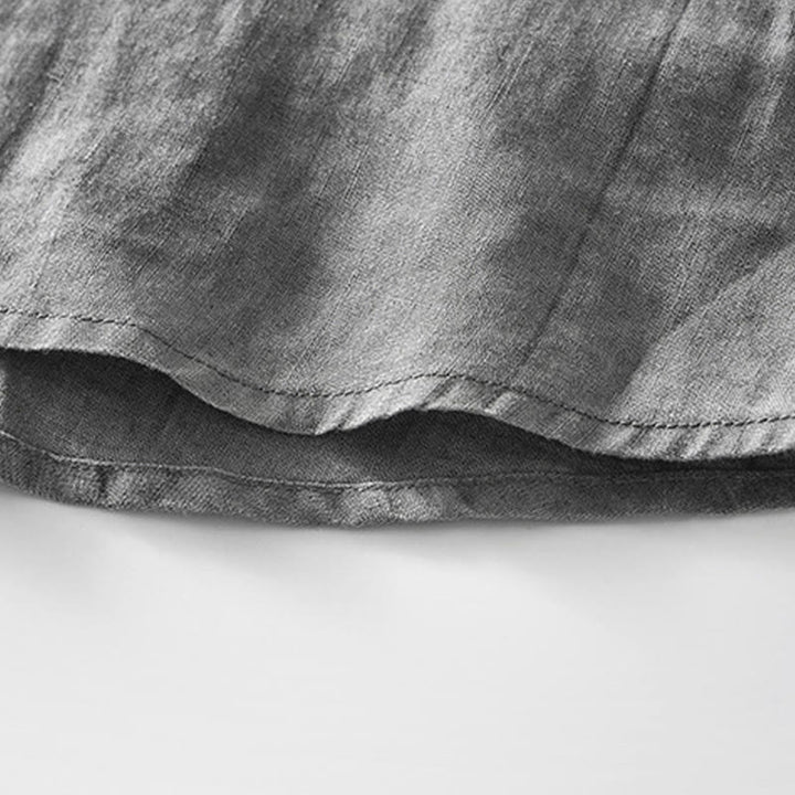 Chemise homme à manches courtes en lin et coton ramie avec boutons d'été Buddha Stones - image 7