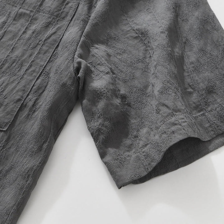 Chemise d'été à manches courtes et boutons pour homme avec deux poches Motif Buddha Stones - image 10