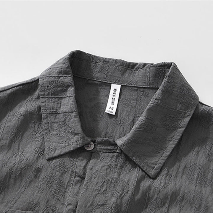 Chemise d'été à manches courtes et boutons pour homme avec deux poches Motif Buddha Stones - image 5