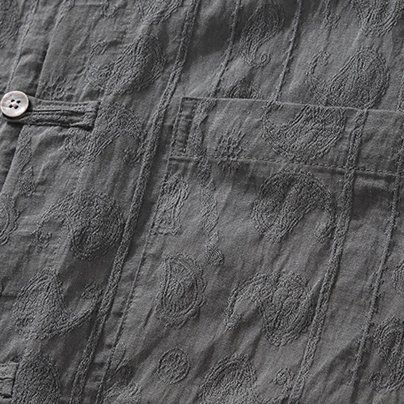 Chemise d'été à manches courtes et boutons pour homme avec deux poches Motif Buddha Stones - image 8