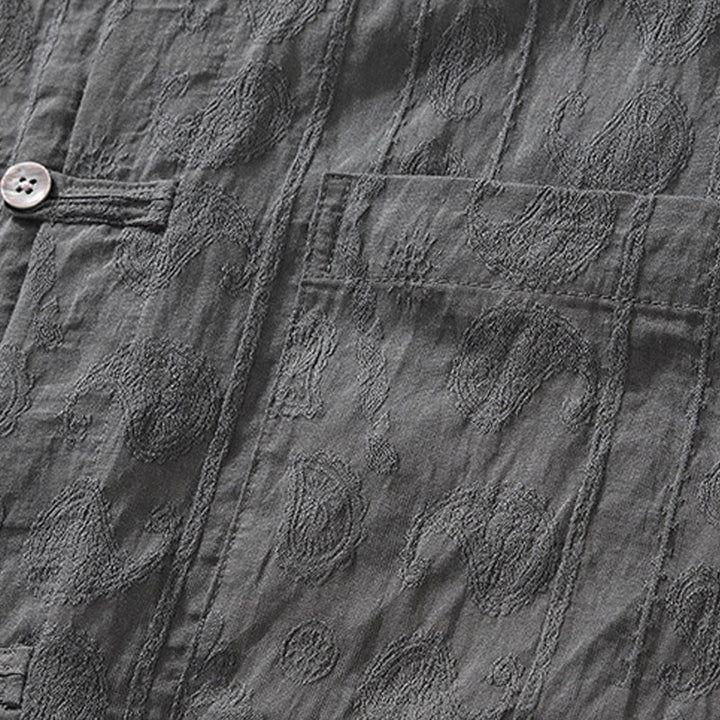 Chemise d'été à manches courtes et boutons pour homme avec deux poches Motif Buddha Stones - image 8