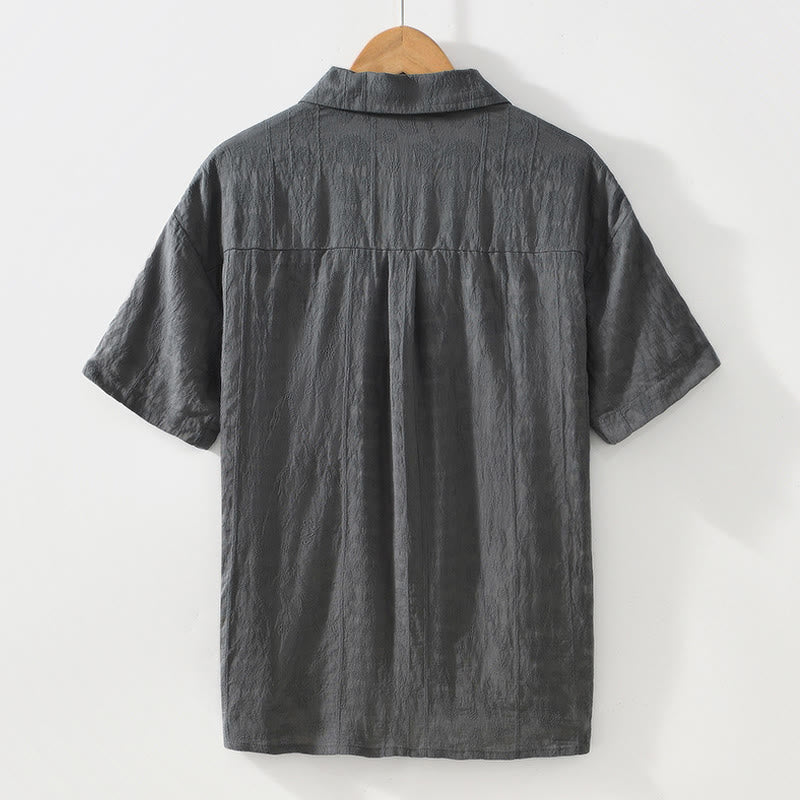 Chemise d'été à manches courtes et boutons pour homme avec deux poches Motif Buddha Stones - image 4