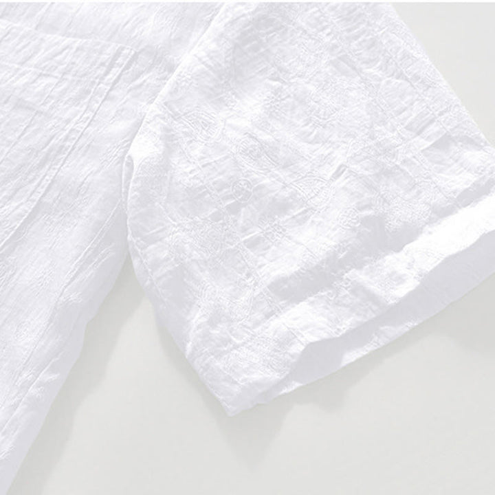 Chemise d'été à manches courtes et boutons pour homme avec deux poches Motif Buddha Stones - image 16