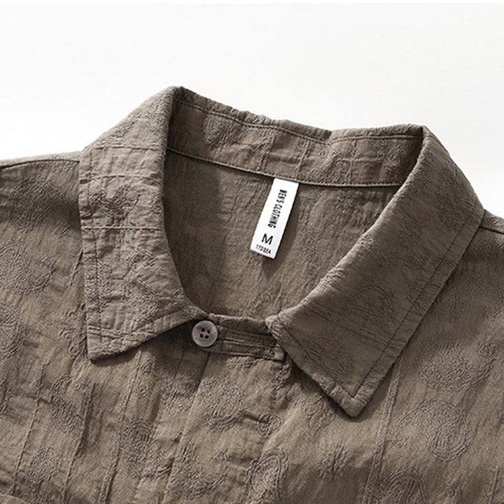 Chemise d'été à manches courtes et boutons pour homme avec deux poches Motif Buddha Stones - image 20
