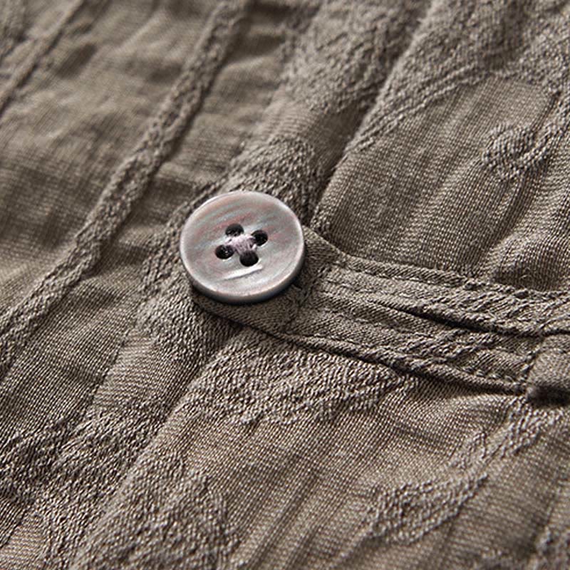 Chemise d'été à manches courtes et boutons pour homme avec deux poches Motif Buddha Stones - image 21