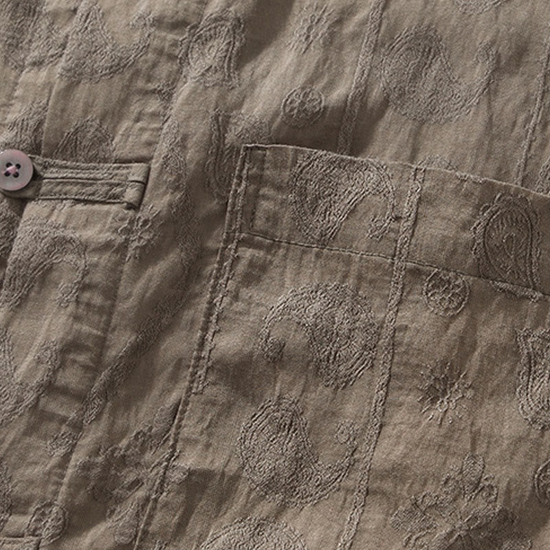 Chemise d'été à manches courtes et boutons pour homme avec deux poches Motif Buddha Stones - image 22