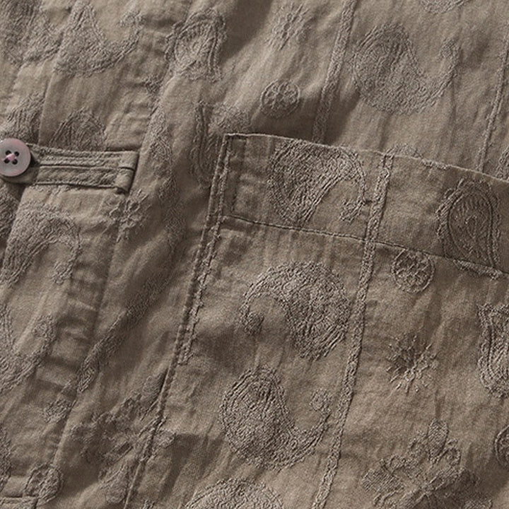 Chemise d'été à manches courtes et boutons pour homme avec deux poches Motif Buddha Stones - image 22