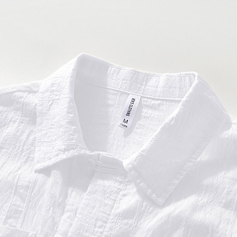 Chemise d'été à manches courtes et boutons pour homme avec deux poches Motif Buddha Stones - image 13