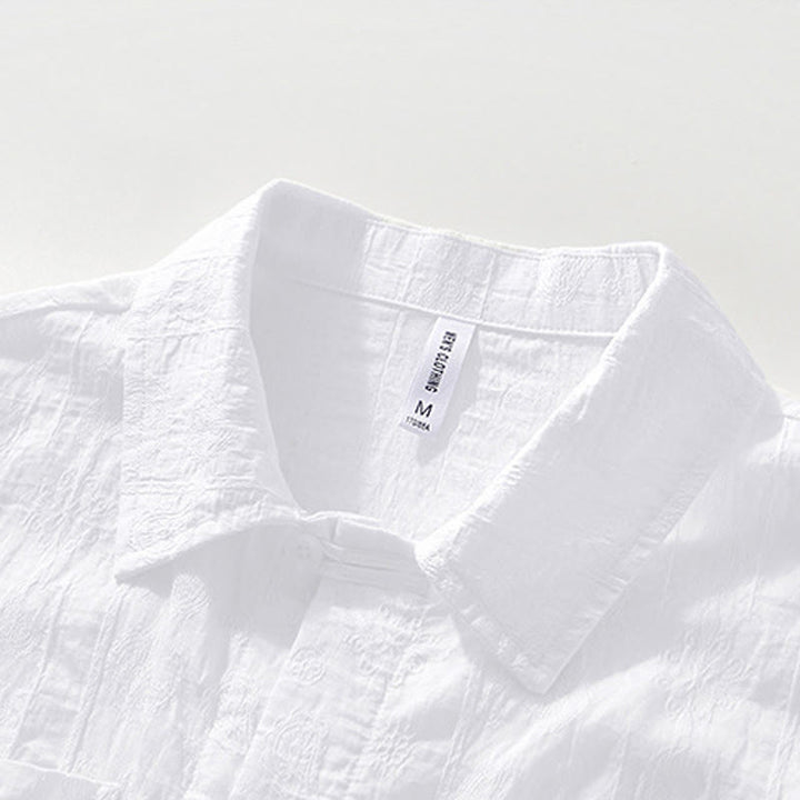 Chemise d'été à manches courtes et boutons pour homme avec deux poches Motif Buddha Stones - image 13