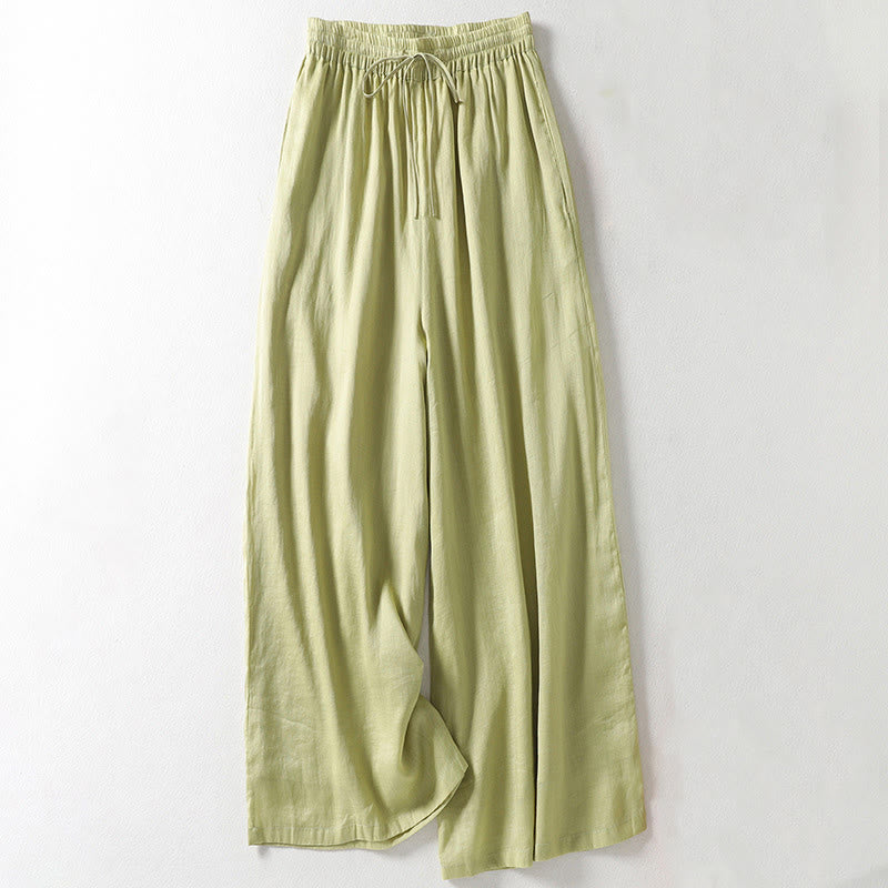 Pantalon Buddha Stones décontracté en coton et lin avec cordon de serrage et poches pour femme, longueur cheville - miellat - US8-10，UK/AU12-14，EU40-42 (2XL) - image 14