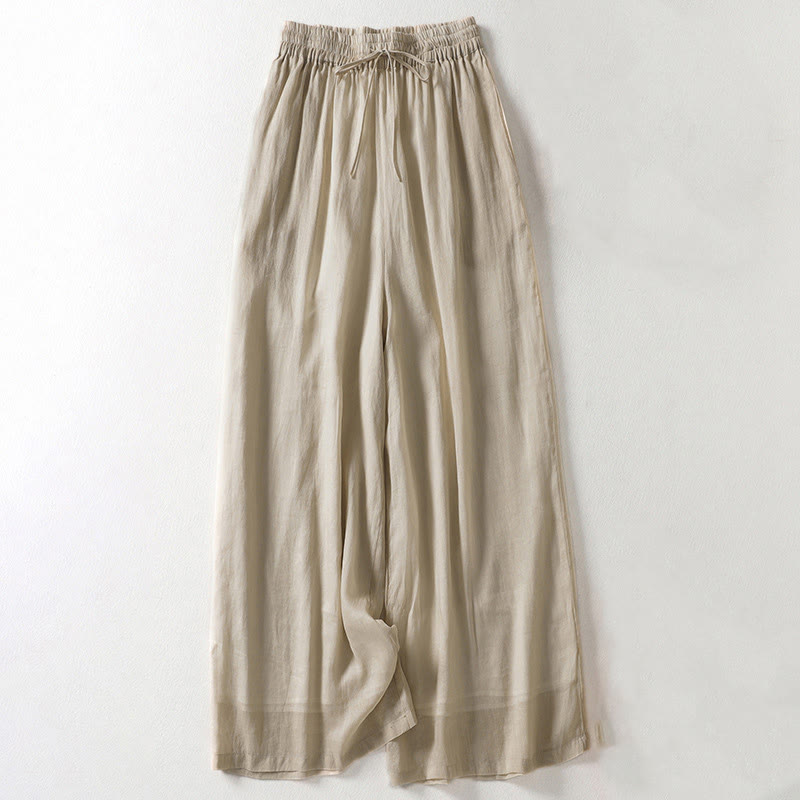 Pantalon Buddha Stones décontracté en coton et lin avec cordon de serrage et poches pour femme, longueur cheville - Tanné - US8-10，UK/AU12-14，EU40-42 (2XL) - image 9