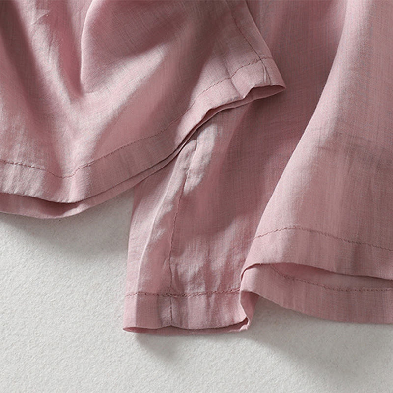 Pantalon Buddha Stones décontracté en coton et lin avec cordon de serrage et poches pour femme, longueur cheville - image 3