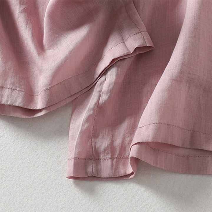 Pantalon Buddha Stones décontracté en coton et lin avec cordon de serrage et poches pour femme, longueur cheville - image 3