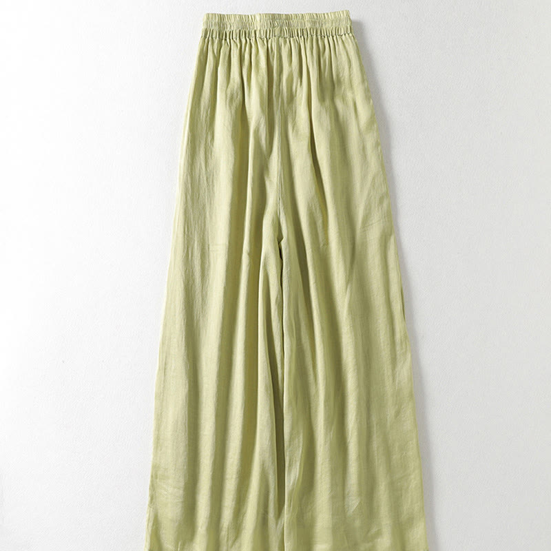 Pantalon Buddha Stones décontracté en coton et lin avec cordon de serrage et poches pour femme, longueur cheville - image 15