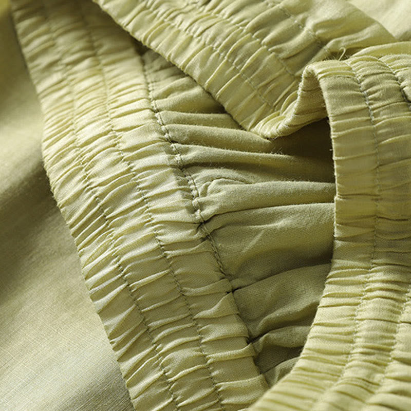 Pantalon Buddha Stones décontracté en coton et lin avec cordon de serrage et poches pour femme, longueur cheville - image 18