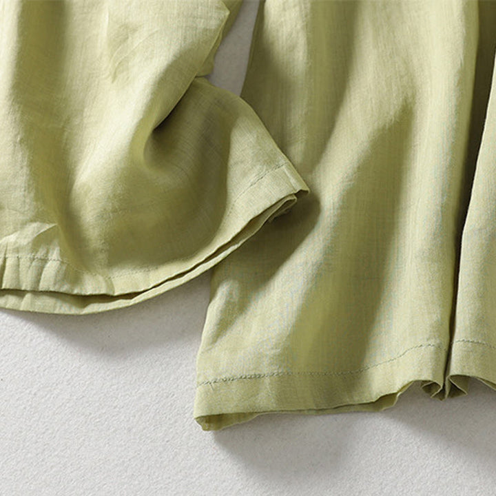 Pantalon Buddha Stones décontracté en coton et lin avec cordon de serrage et poches pour femme, longueur cheville - image 20