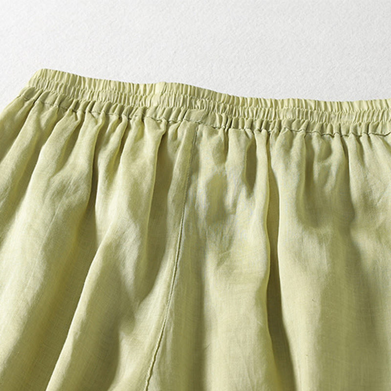 Pantalon Buddha Stones décontracté en coton et lin avec cordon de serrage et poches pour femme, longueur cheville - image 17