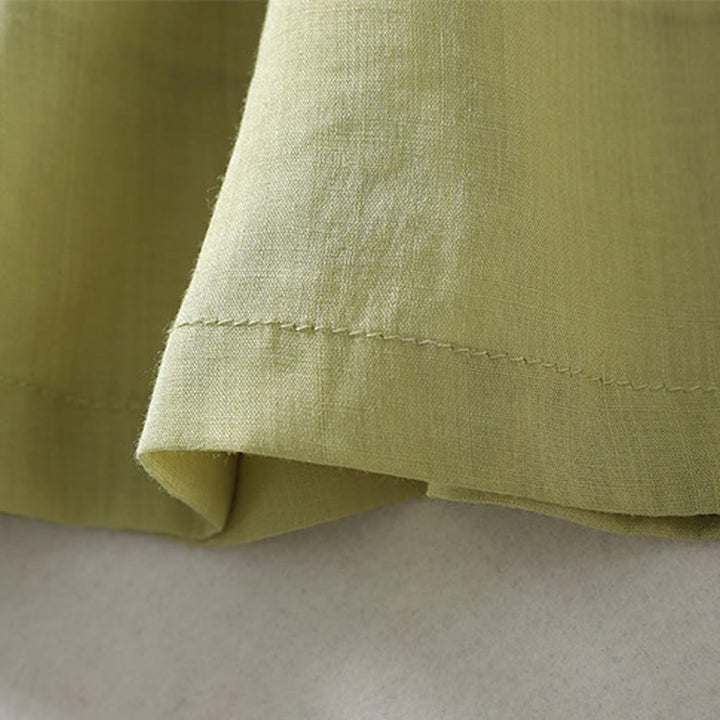 Pantalon Buddha Stones décontracté en coton et lin avec cordon de serrage et poches pour femme, longueur cheville - image 21