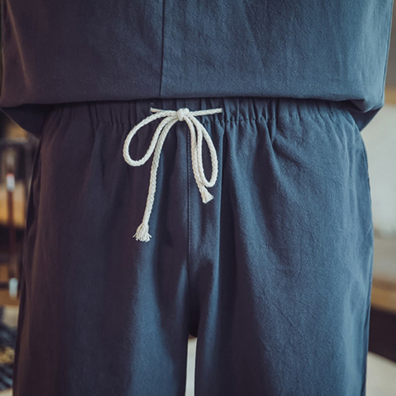 Ensemble de méditation pour homme Buddha Stones (2 pièces) : chemise en coton, pantalon longueur cheville avec poches. - image 46