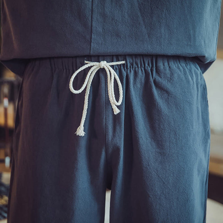 Ensemble de méditation pour homme Buddha Stones (2 pièces) : chemise en coton, pantalon longueur cheville avec poches. - image 46