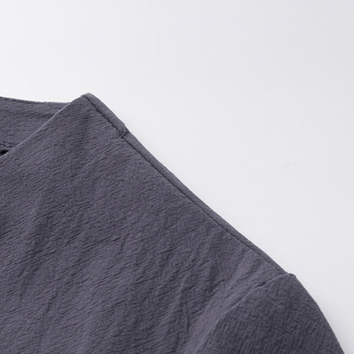 Ensemble chemise et pantalon en coton avec poches et motif grue, motif Buddha Stones, 2 pièces, pour homme - image 23