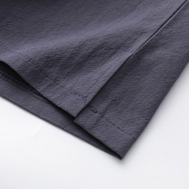 Ensemble chemise et pantalon en coton avec poches et motif grue, motif Buddha Stones, 2 pièces, pour homme - image 25