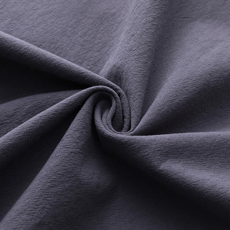 Ensemble chemise et pantalon en coton avec poches et motif grue, motif Buddha Stones, 2 pièces, pour homme - image 28