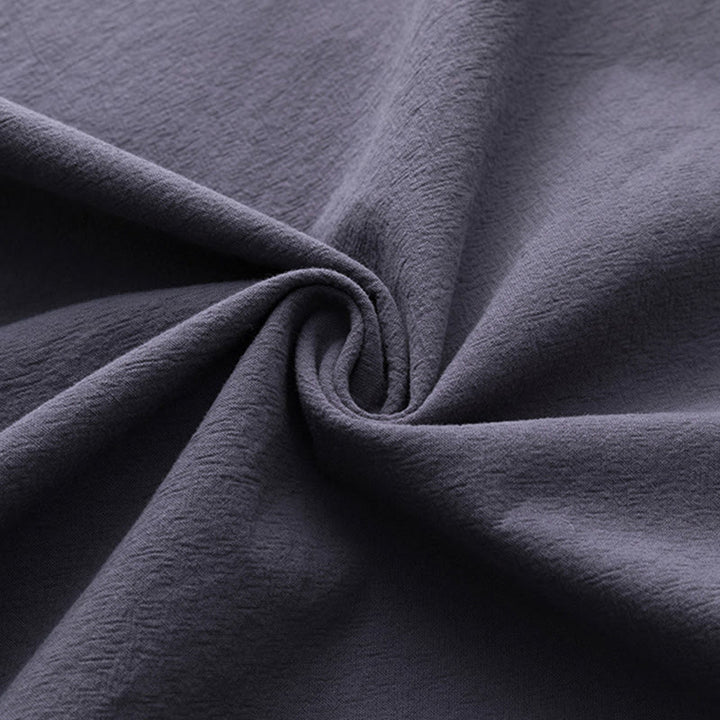 Ensemble chemise et pantalon en coton avec poches et motif grue, motif Buddha Stones, 2 pièces, pour homme - image 28