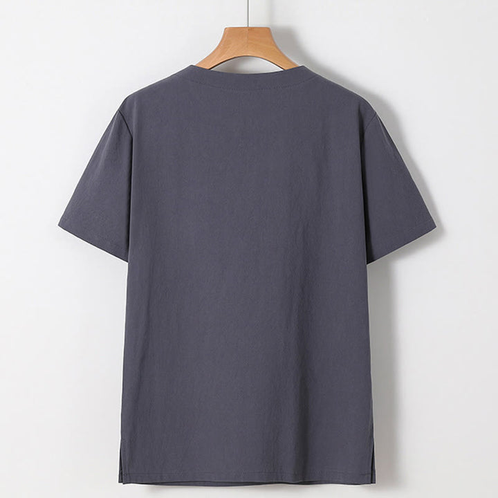 Ensemble chemise et pantalon en coton avec poches et motif grue, motif Buddha Stones, 2 pièces, pour homme - image 18