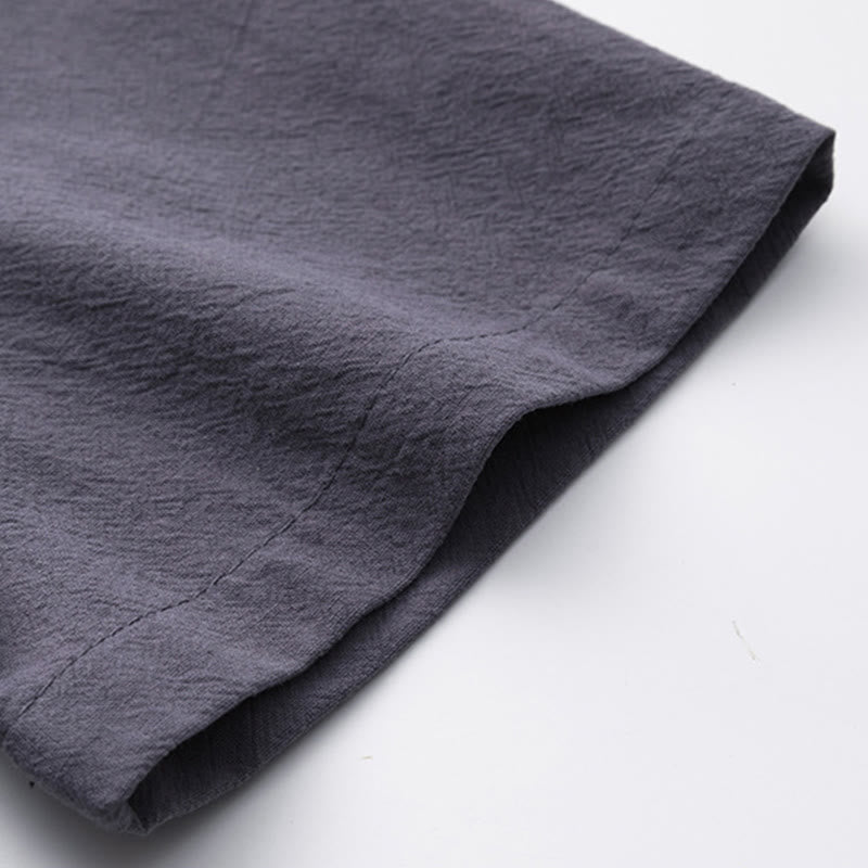 Ensemble chemise et pantalon en coton avec poches et motif grue, motif Buddha Stones, 2 pièces, pour homme - image 26