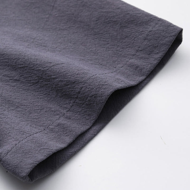 Ensemble chemise et pantalon en coton avec poches et motif grue, motif Buddha Stones, 2 pièces, pour homme - image 26