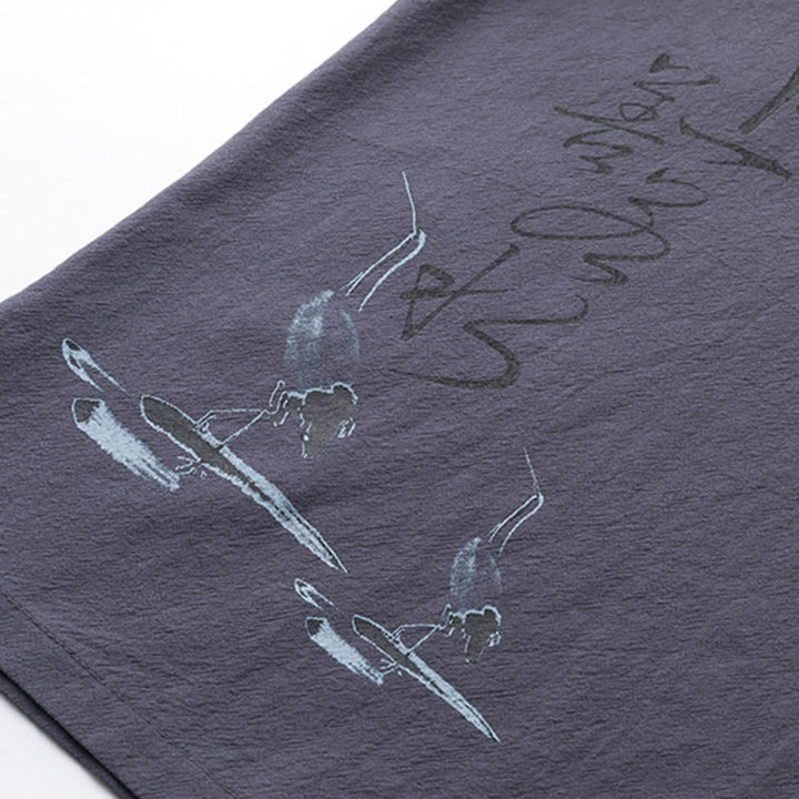 Ensemble chemise et pantalon en coton avec poches et motif grue, motif Buddha Stones, 2 pièces, pour homme - image 24