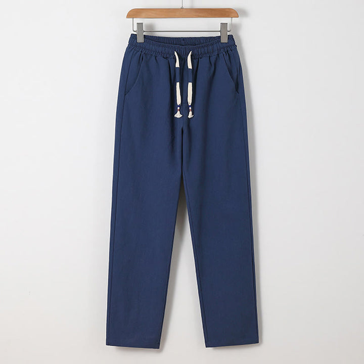 Ensemble chemise et pantalon en coton avec poches et motif grue, motif Buddha Stones, 2 pièces, pour homme - image 6