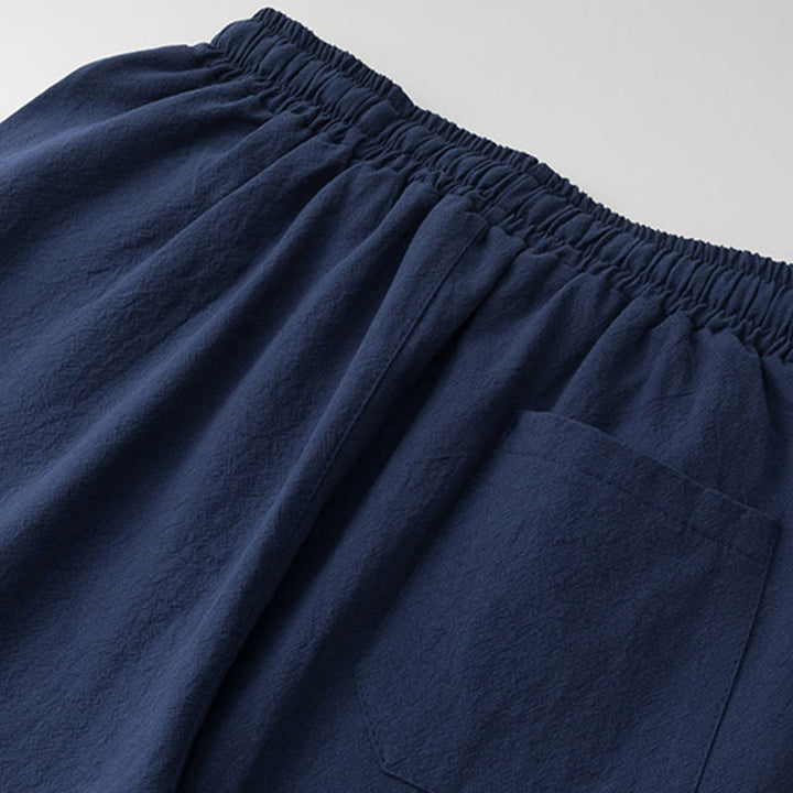 Ensemble chemise et pantalon en coton avec poches et motif grue, motif Buddha Stones, 2 pièces, pour homme - image 12