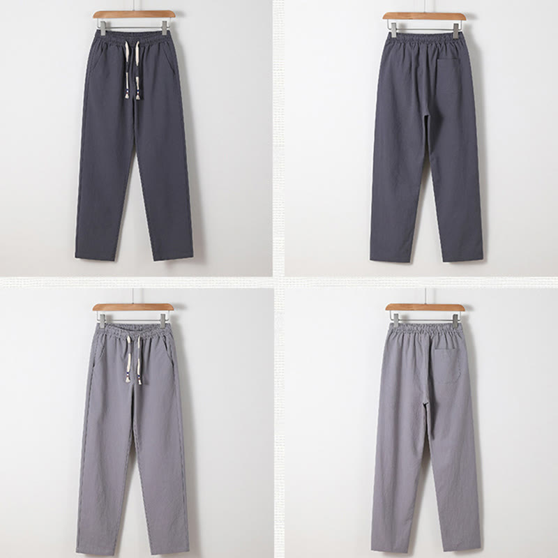 Ensemble chemise et pantalon en coton avec poches et motif grue, motif Buddha Stones, 2 pièces, pour homme - image 30