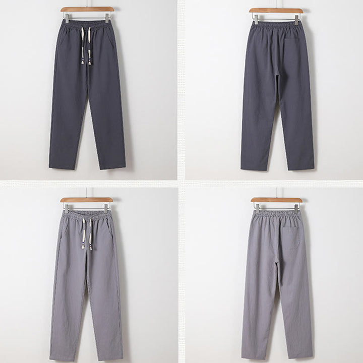 Ensemble chemise et pantalon en coton avec poches et motif grue, motif Buddha Stones, 2 pièces, pour homme - image 30