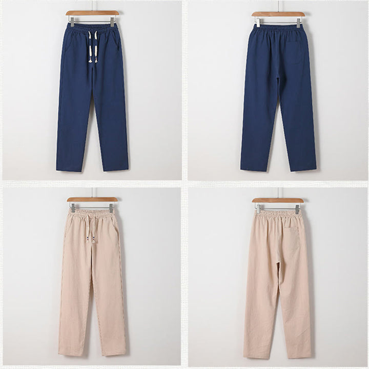 Ensemble chemise et pantalon en coton avec poches et motif grue, motif Buddha Stones, 2 pièces, pour homme - image 4