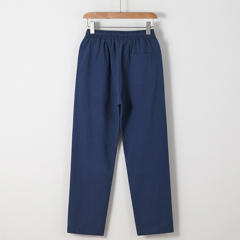 Ensemble chemise et pantalon en coton avec poches et motif grue, motif Buddha Stones, 2 pièces, pour homme - image 7