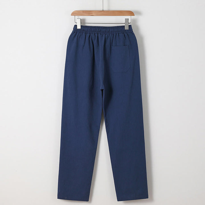 Ensemble chemise et pantalon en coton avec poches et motif grue, motif Buddha Stones, 2 pièces, pour homme - image 7