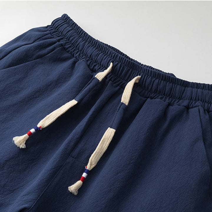 Ensemble chemise et pantalon en coton avec poches et motif grue, motif Buddha Stones, 2 pièces, pour homme - image 8