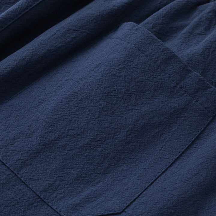 Ensemble chemise et pantalon en coton avec poches et motif grue, motif Buddha Stones, 2 pièces, pour homme - image 13