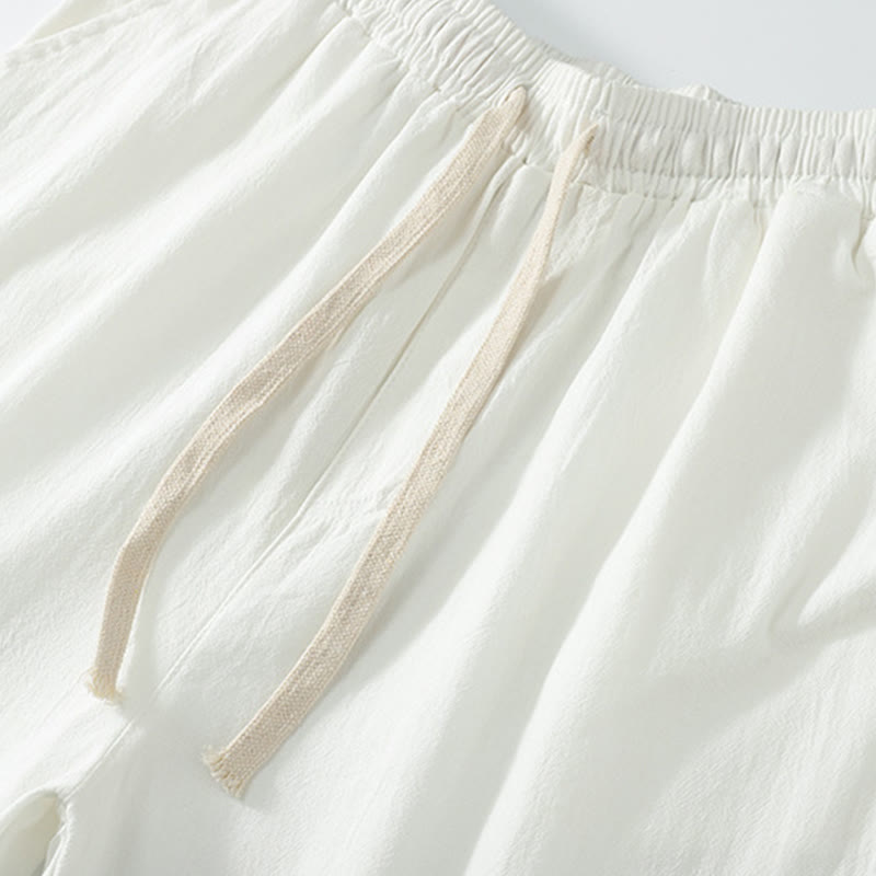Ensemble 2 pièces chemise et pantalon d'été en coton à col en V et poches pour homme, motif Buddha Stones - image 11