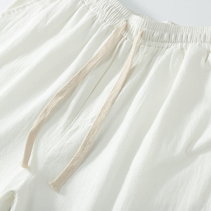 Ensemble 2 pièces chemise et pantalon d'été en coton à col en V et poches pour homme, motif Buddha Stones - image 11